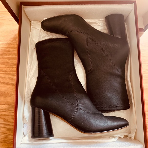 Leather Heeled Minimalist Boots by Donald/Pliner - Picture 2 of 12